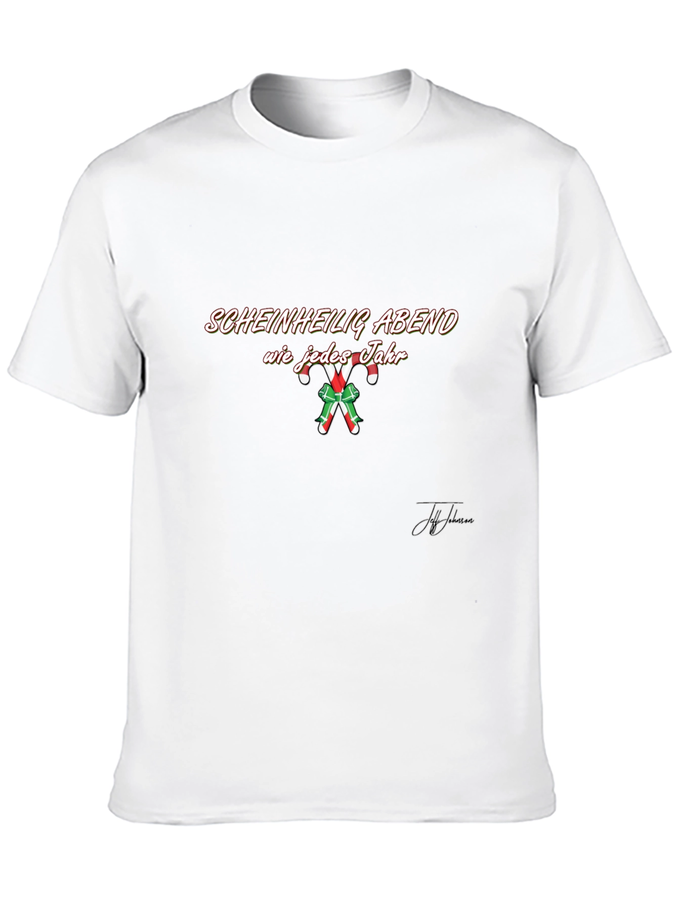 Scheinheilig Abend T-Shirt - Holiday Candy Cane Design