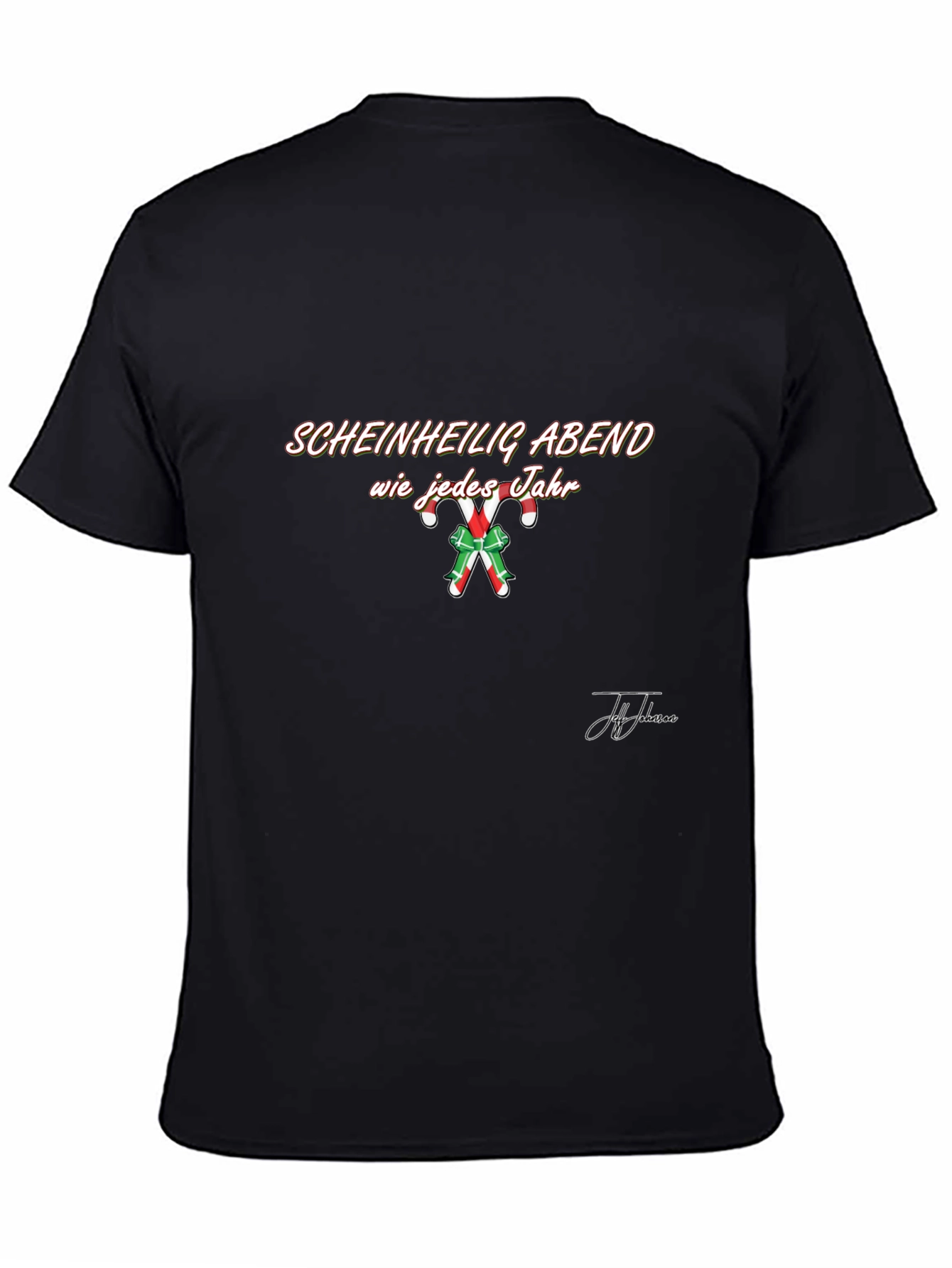 Scheinheilig Abend T-Shirt - Holiday Candy Cane Design