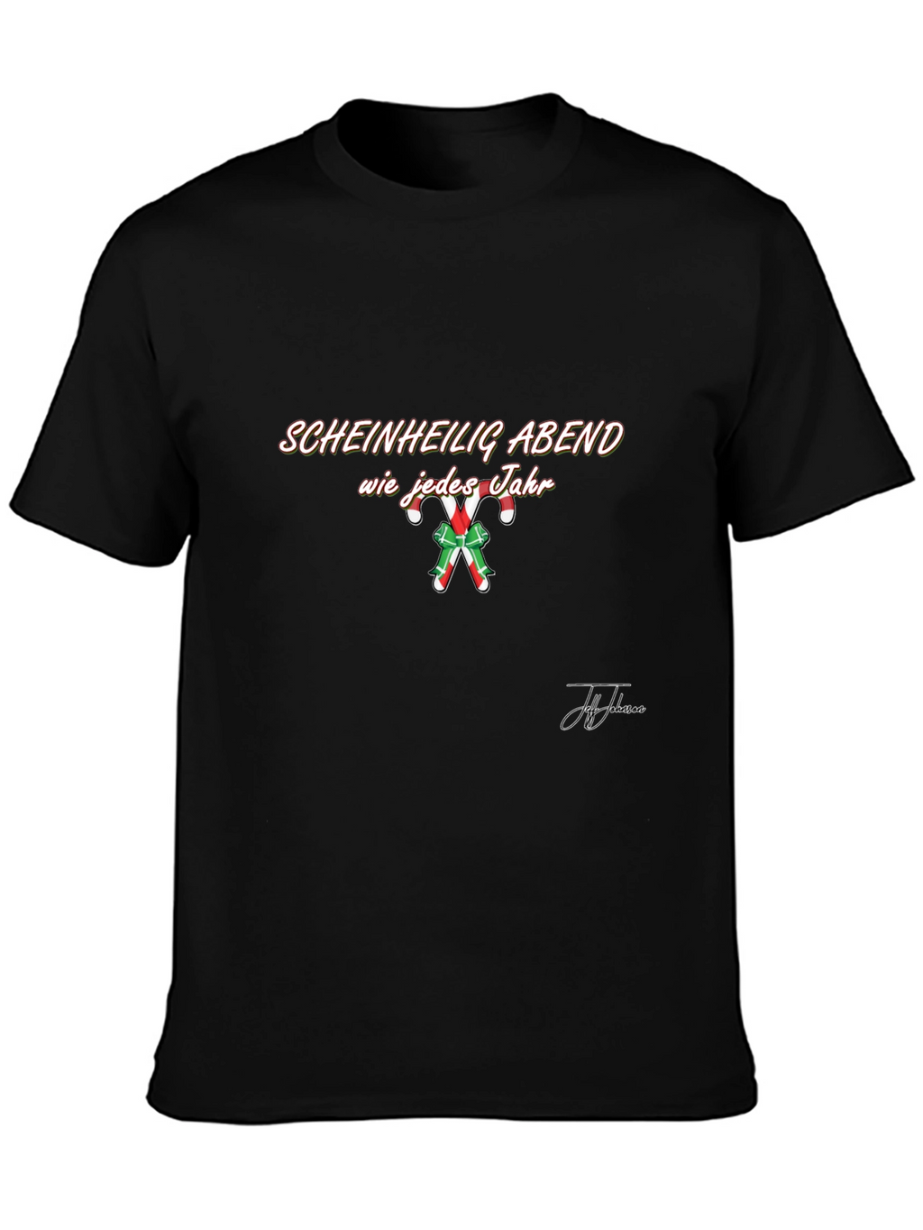 Scheinheilig Abend T-Shirt - Holiday Candy Cane Design