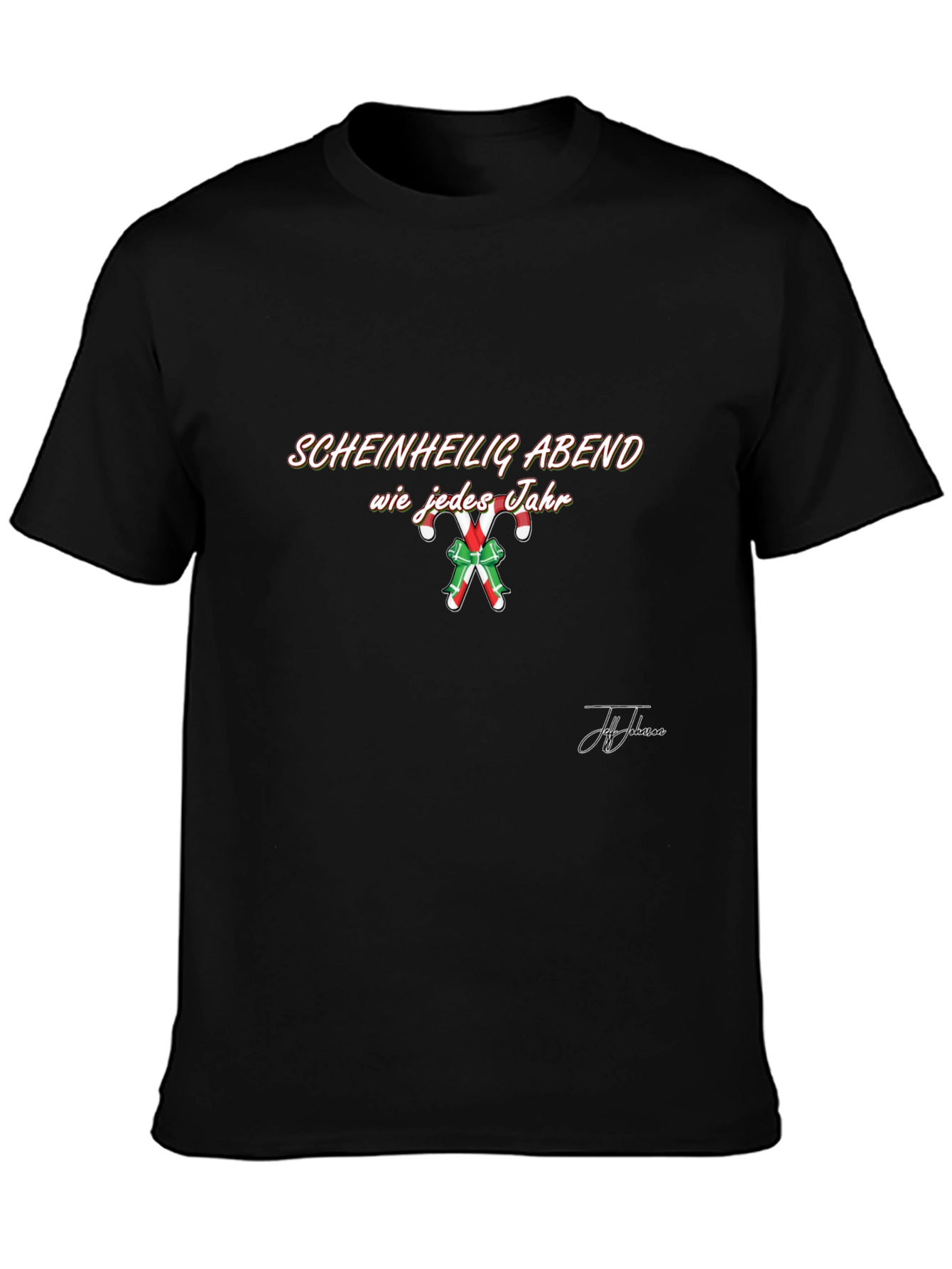 Scheinheilig Abend T-Shirt - Holiday Candy Cane Design