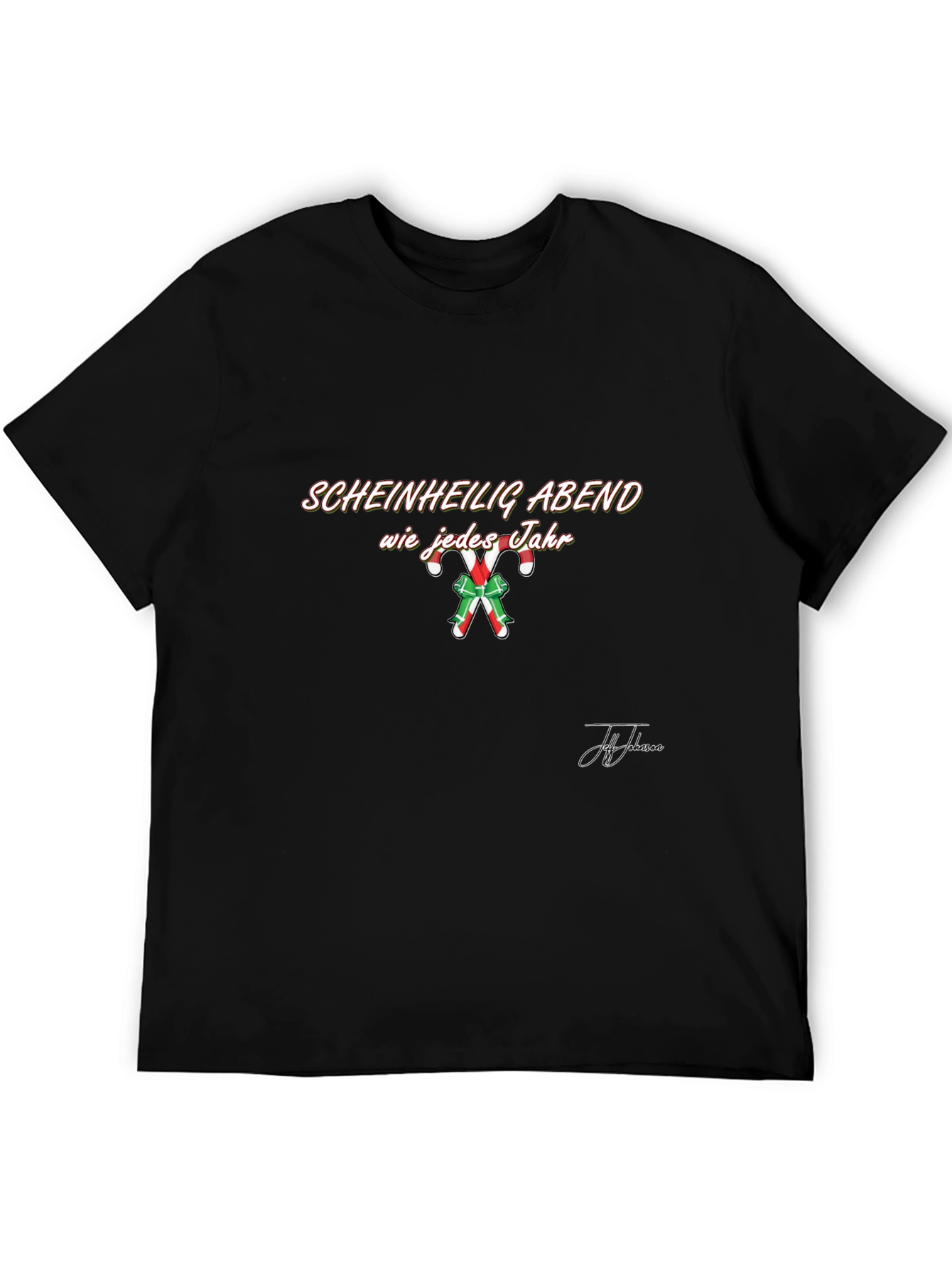 Scheinheilig Abend T-Shirt - Holiday Candy Cane Design
