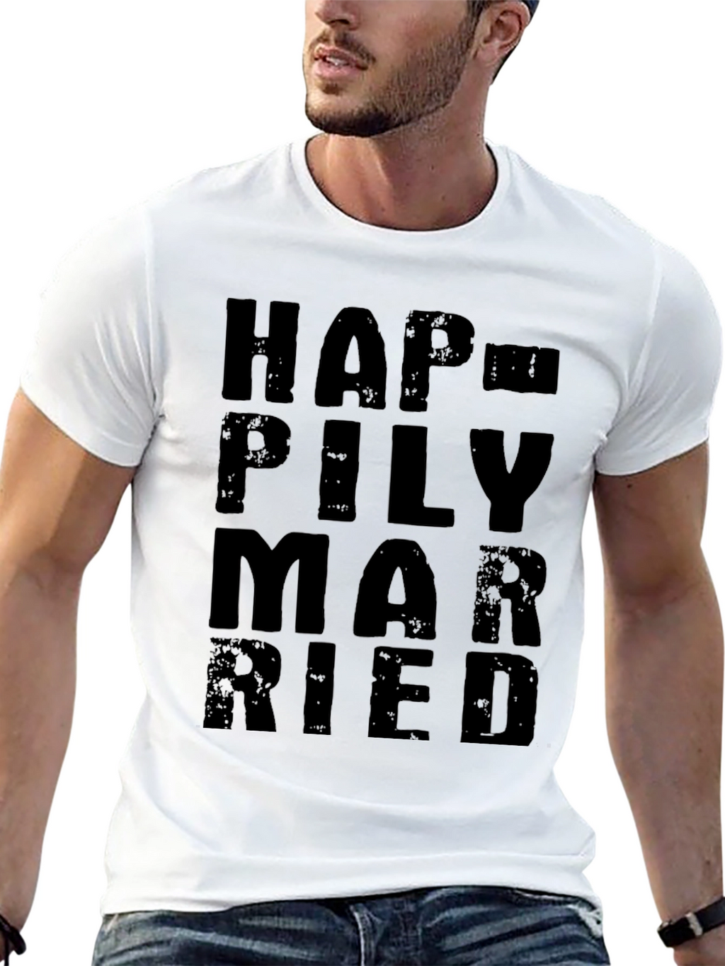 Happily Married Black Graphic Tee