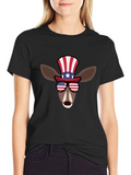 Patriotic Deer Graphic T-Shirt