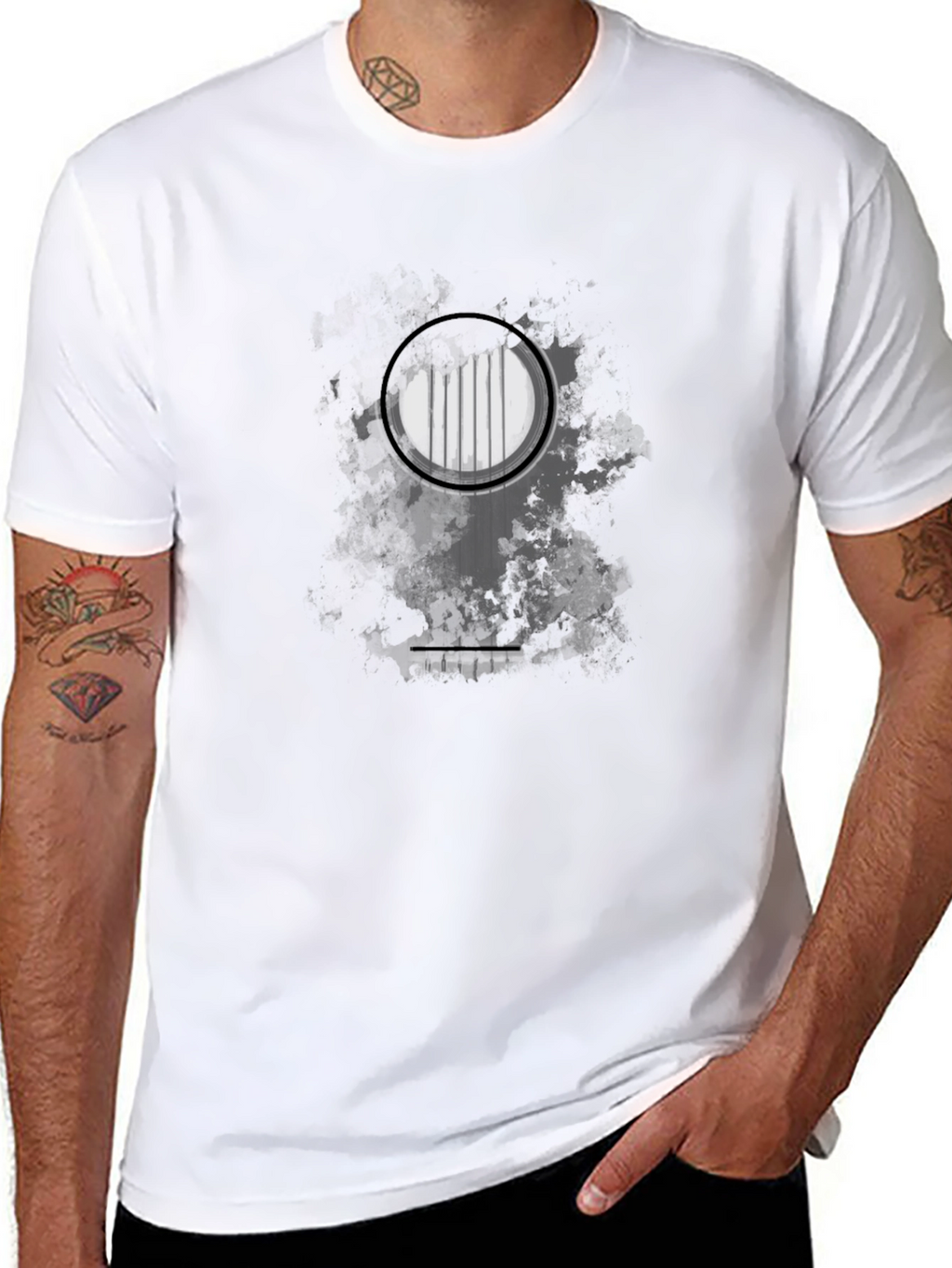 Abstract Guitar T-Shirt - Modern Graphic Tee