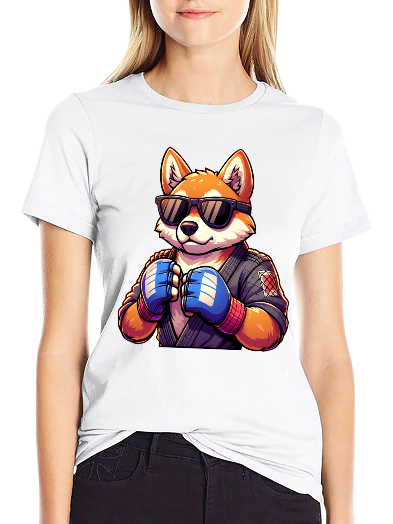 Cool Fox Martial Artist Graphic Tee