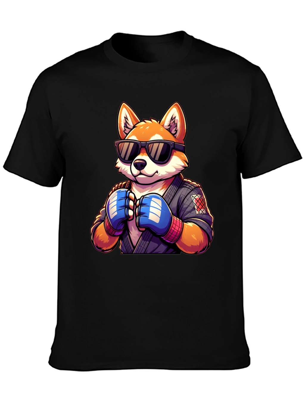 Cool Fox Martial Artist Graphic Tee