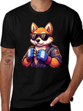 Cool Fox Martial Artist Graphic Tee