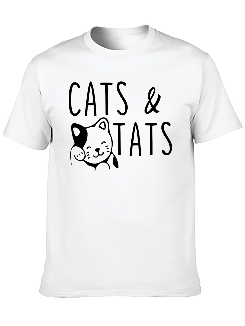 Cats & Tats Graphic Tee - Black Cotton Shirt