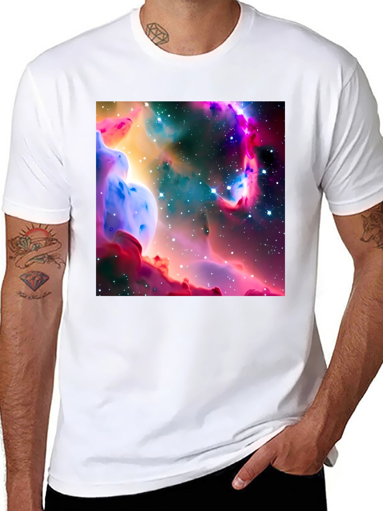 Nebula Print Black T-Shirt
