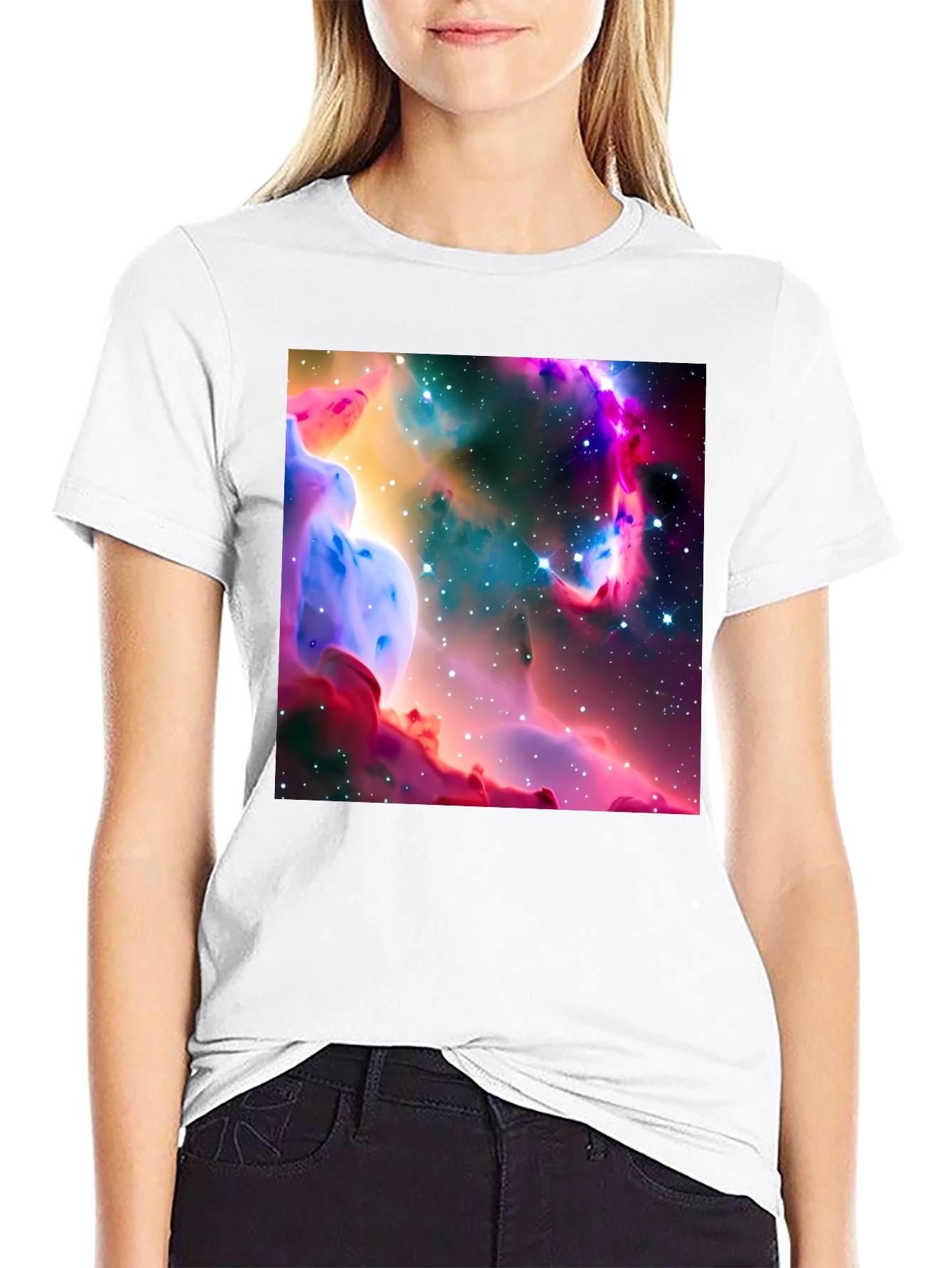 Nebula Print Black T-Shirt