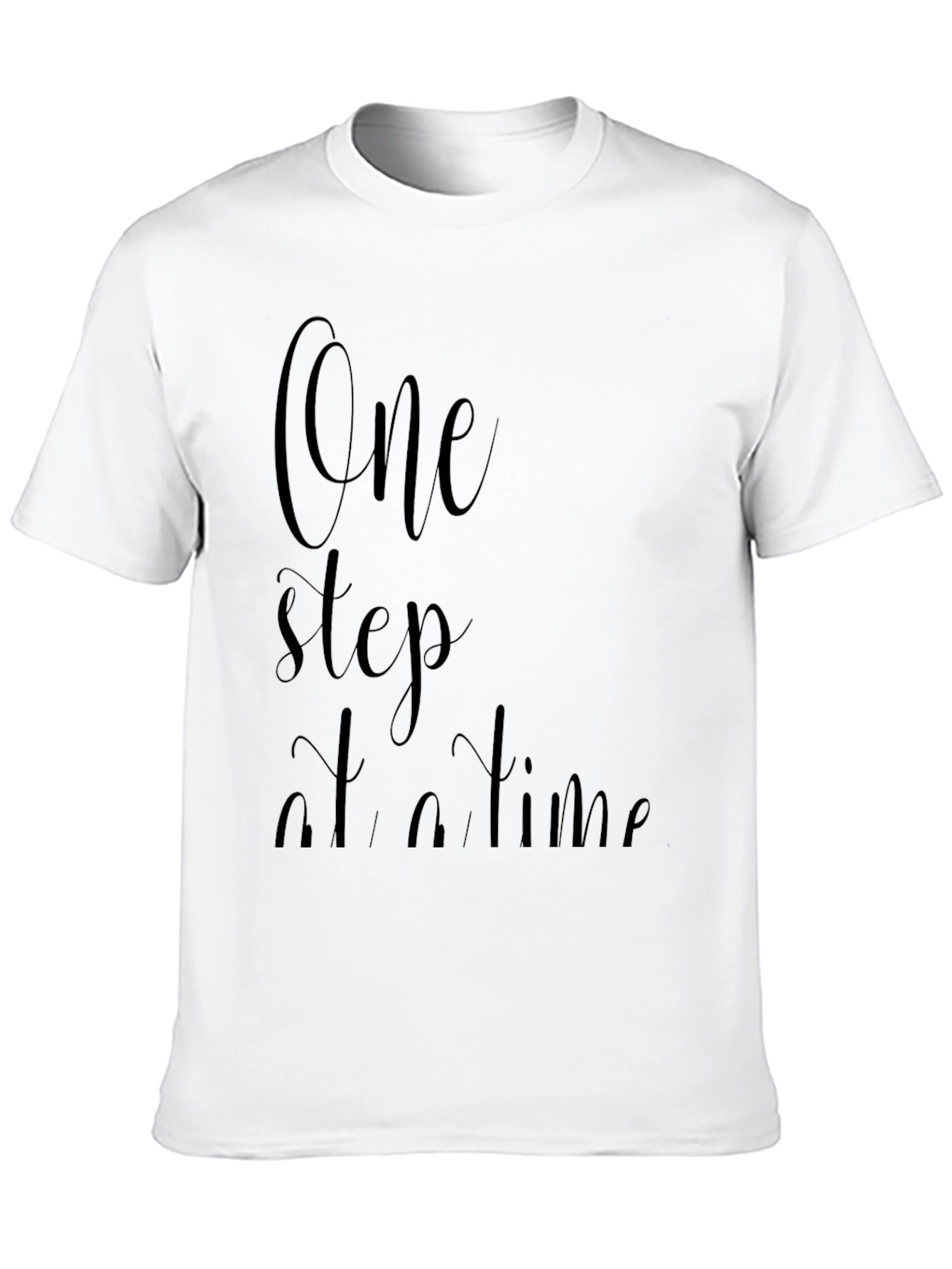 One Step At A Time Black Graphic Tee