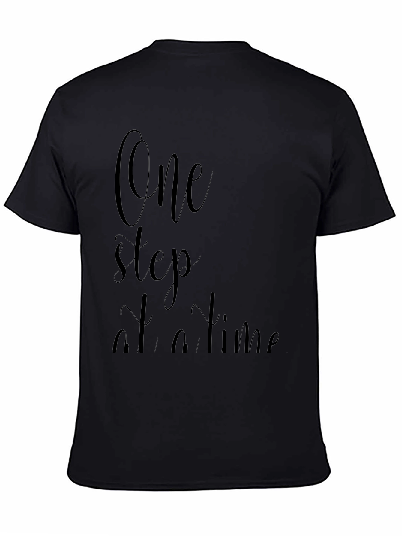 One Step At A Time Black Graphic Tee