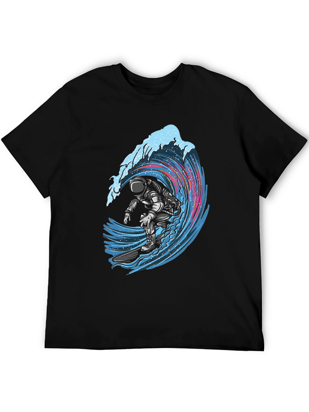 Astronaut Surfing Wave Graphic Tee