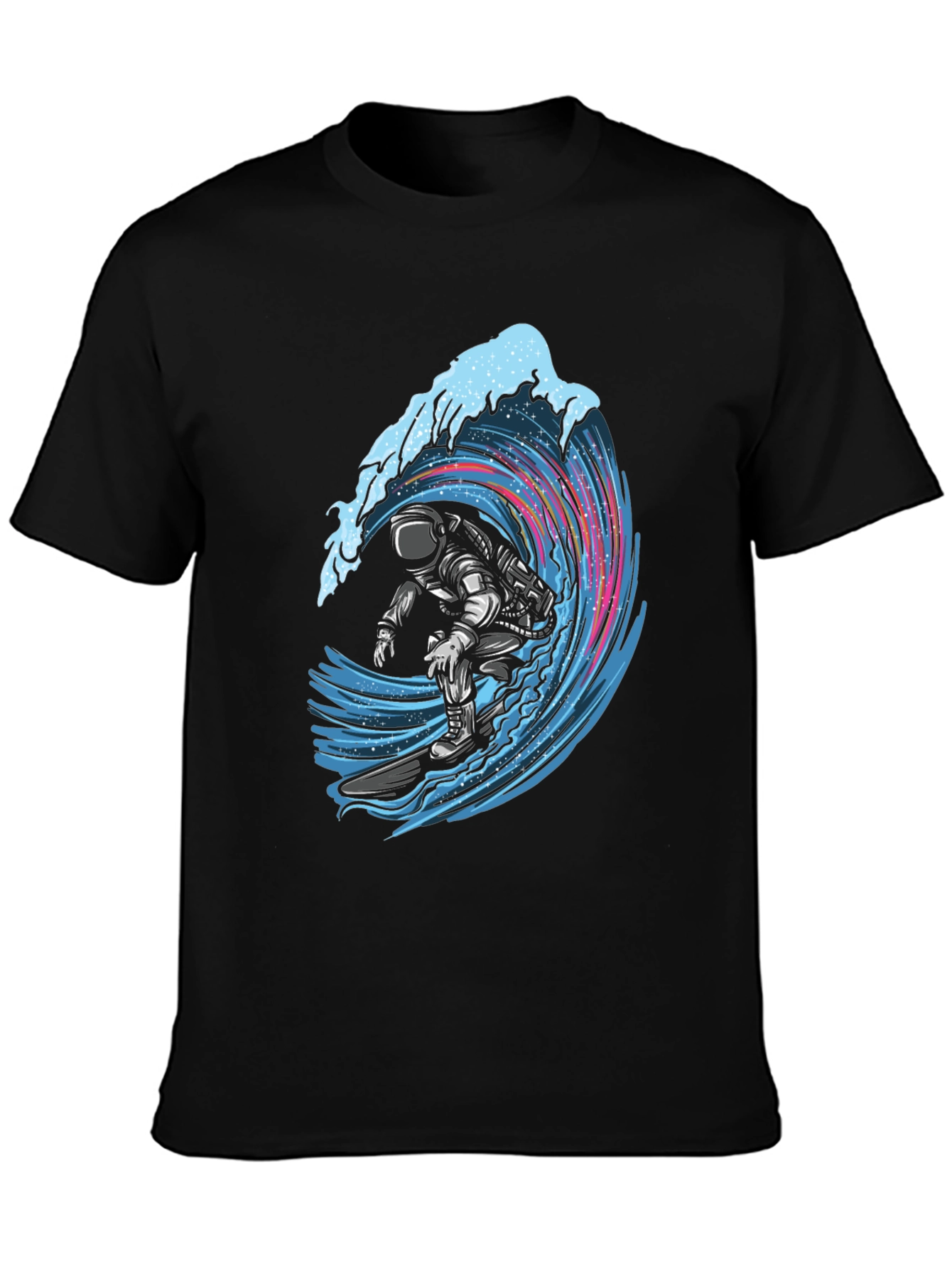 Astronaut Surfing Wave Graphic Tee