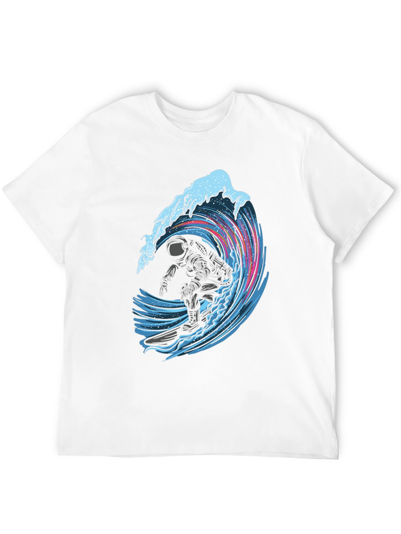 Astronaut Surfing Wave Graphic Tee
