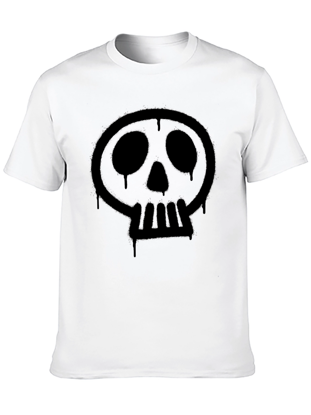 Skull Spray Paint T-Shirt - Mens Black Graphic Tee
