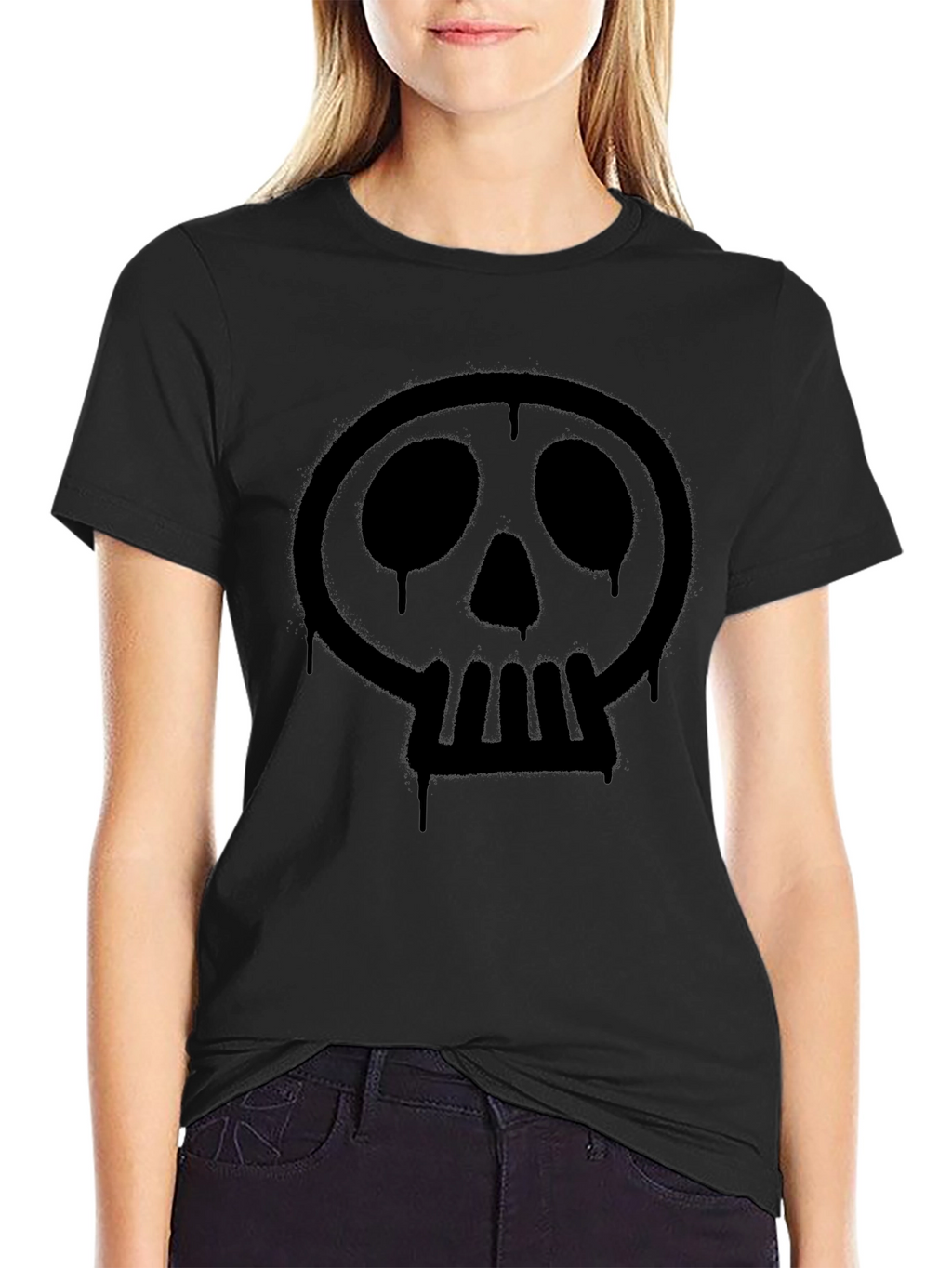 Skull Spray Paint T-Shirt - Mens Black Graphic Tee