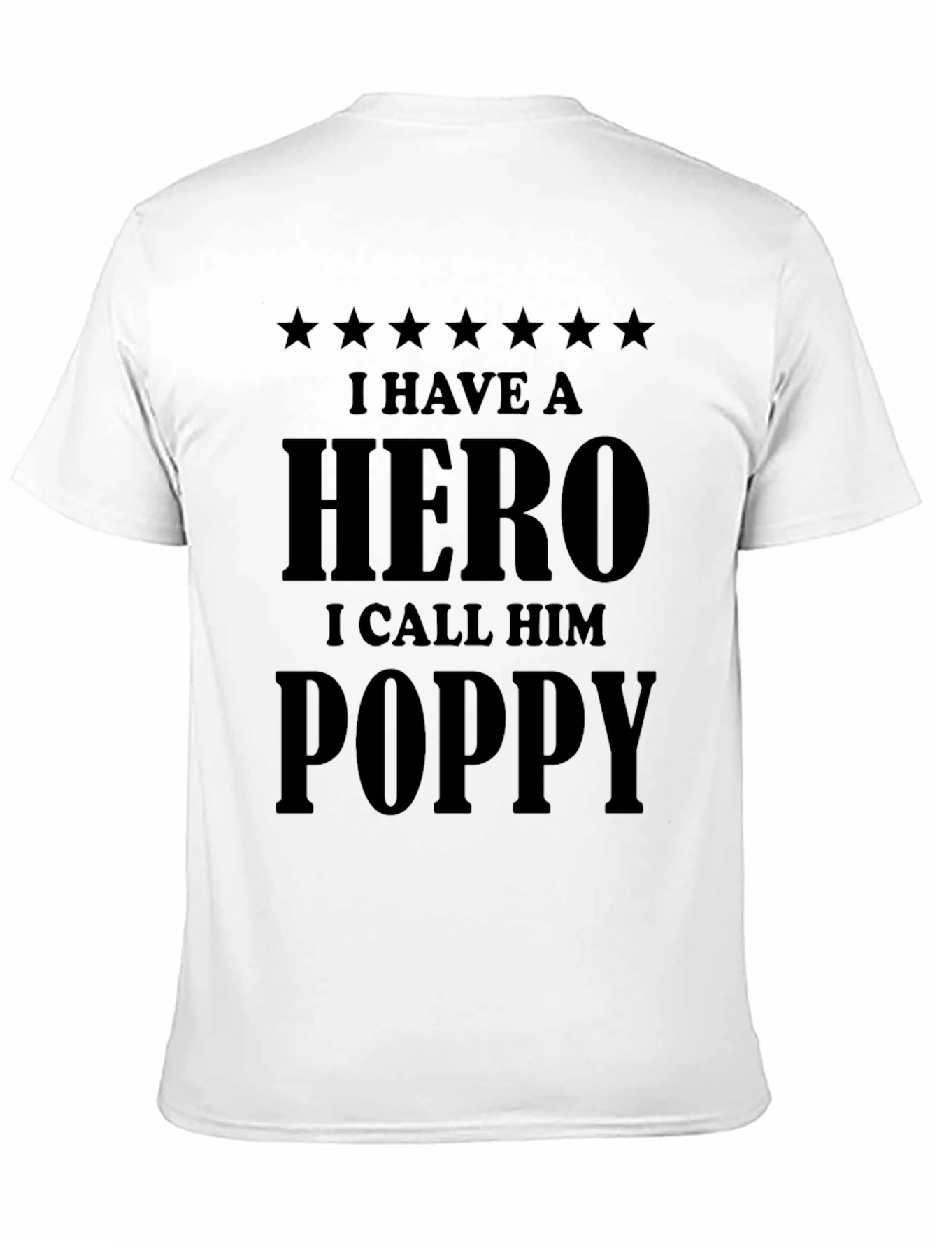 Hero Poppy Black T-Shirt - Gift for Grandfather