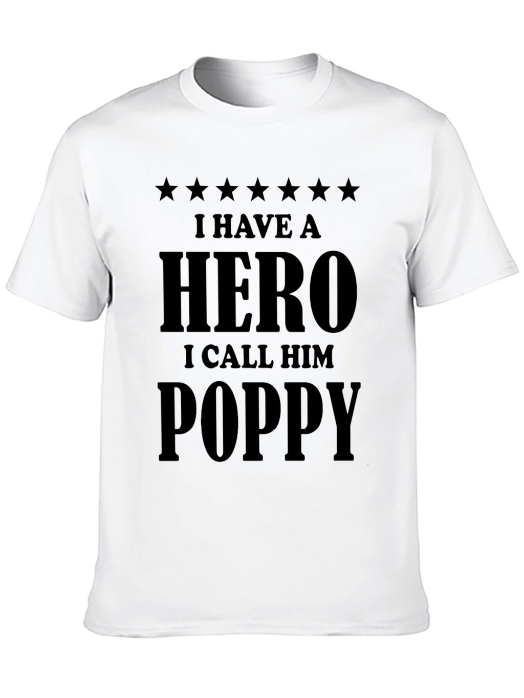 Hero Poppy Black T-Shirt - Gift for Grandfather