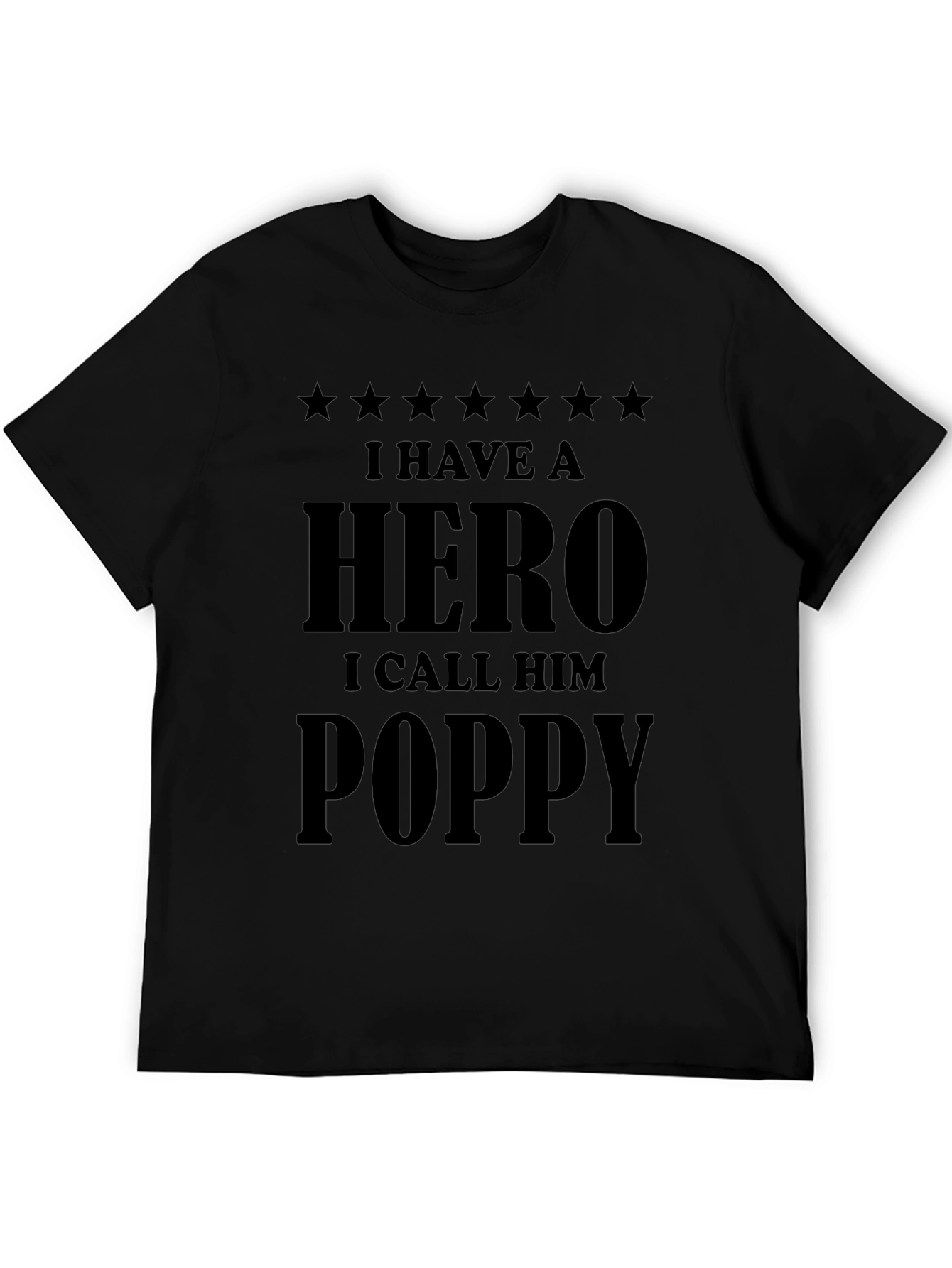 Hero Poppy Black T-Shirt - Gift for Grandfather
