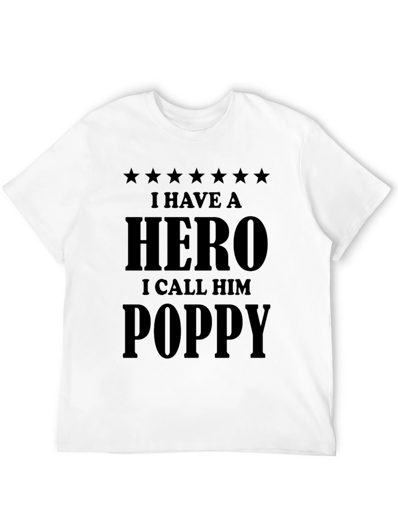 Hero Poppy Black T-Shirt - Gift for Grandfather