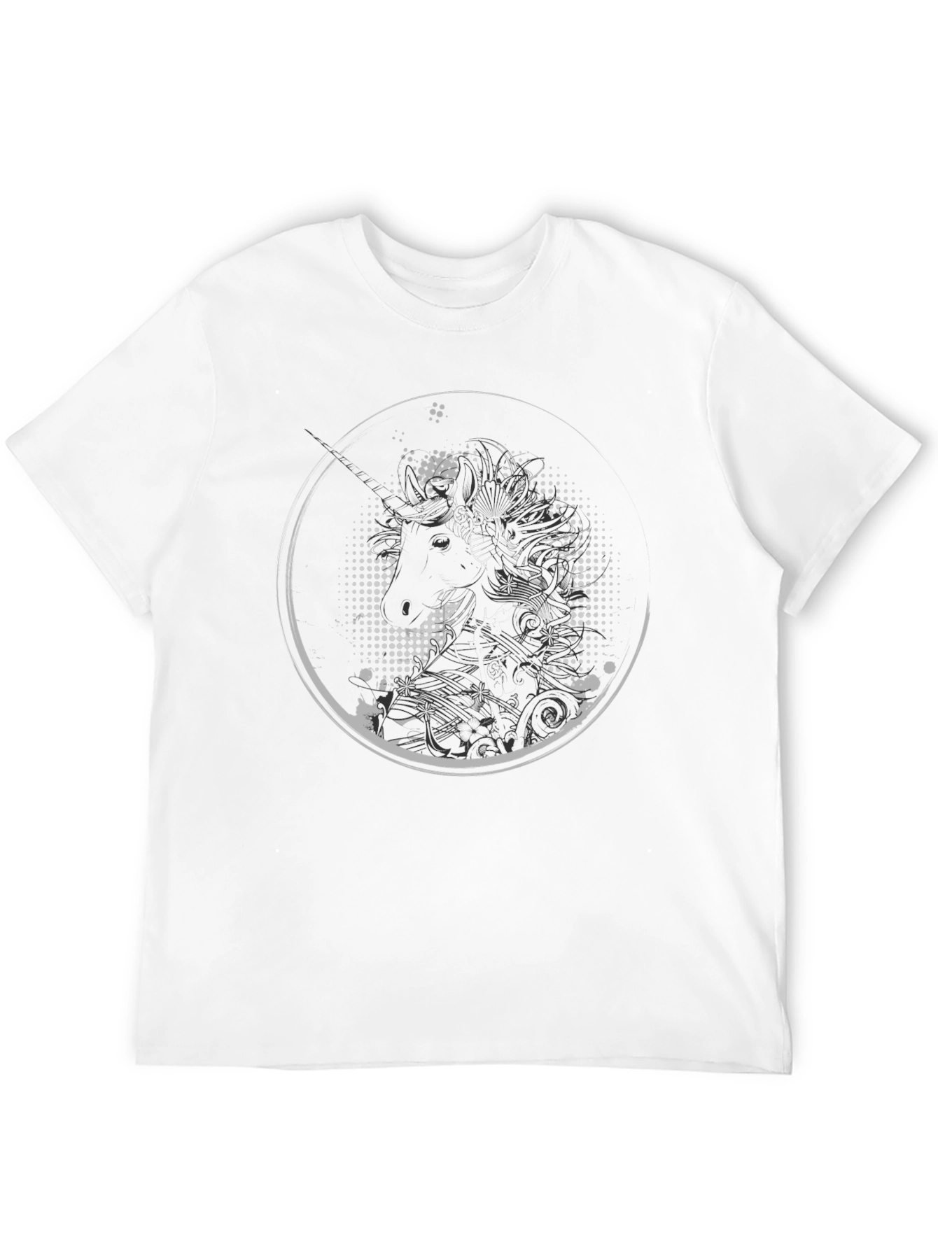 Unicorn Graphic Print Black Tee