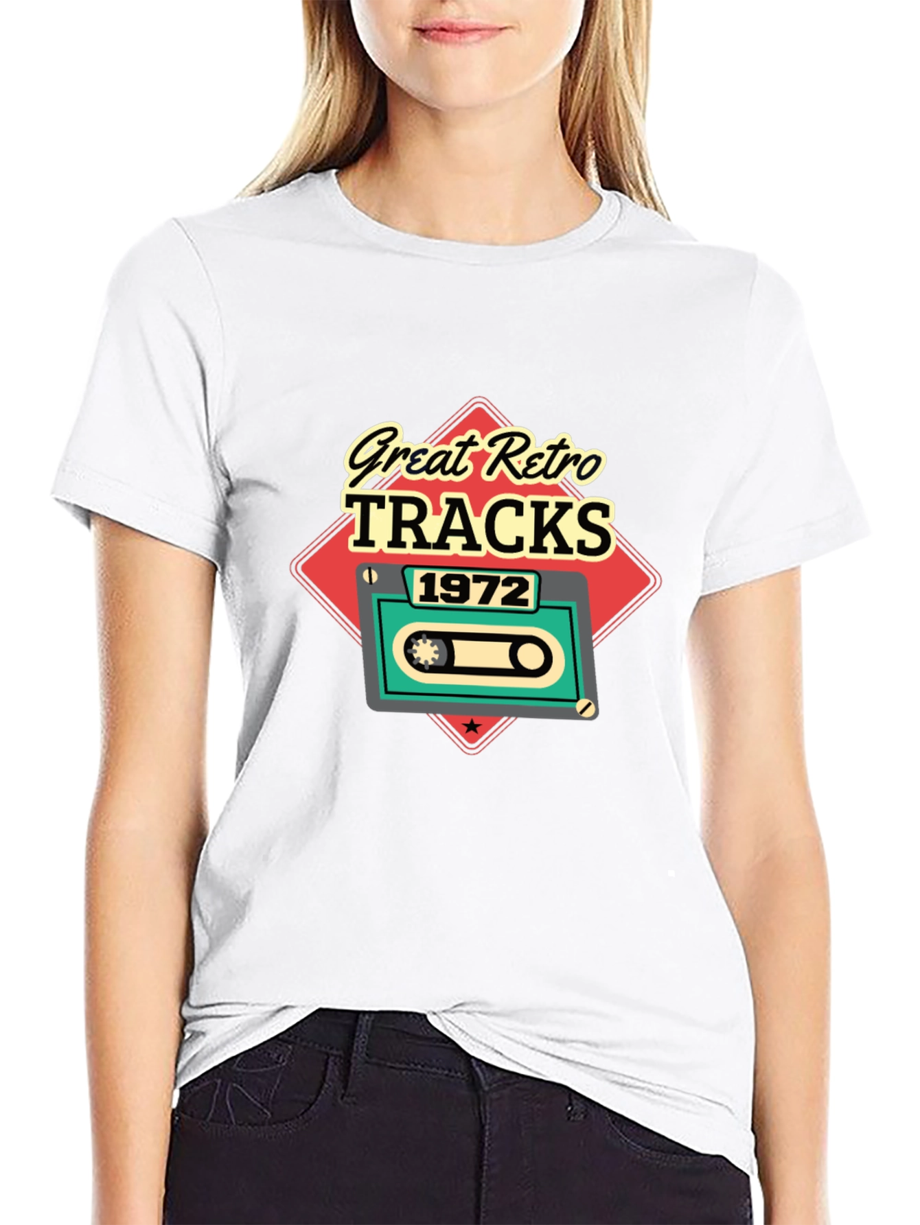 Great Retro Tracks 1972 Black T-Shirt