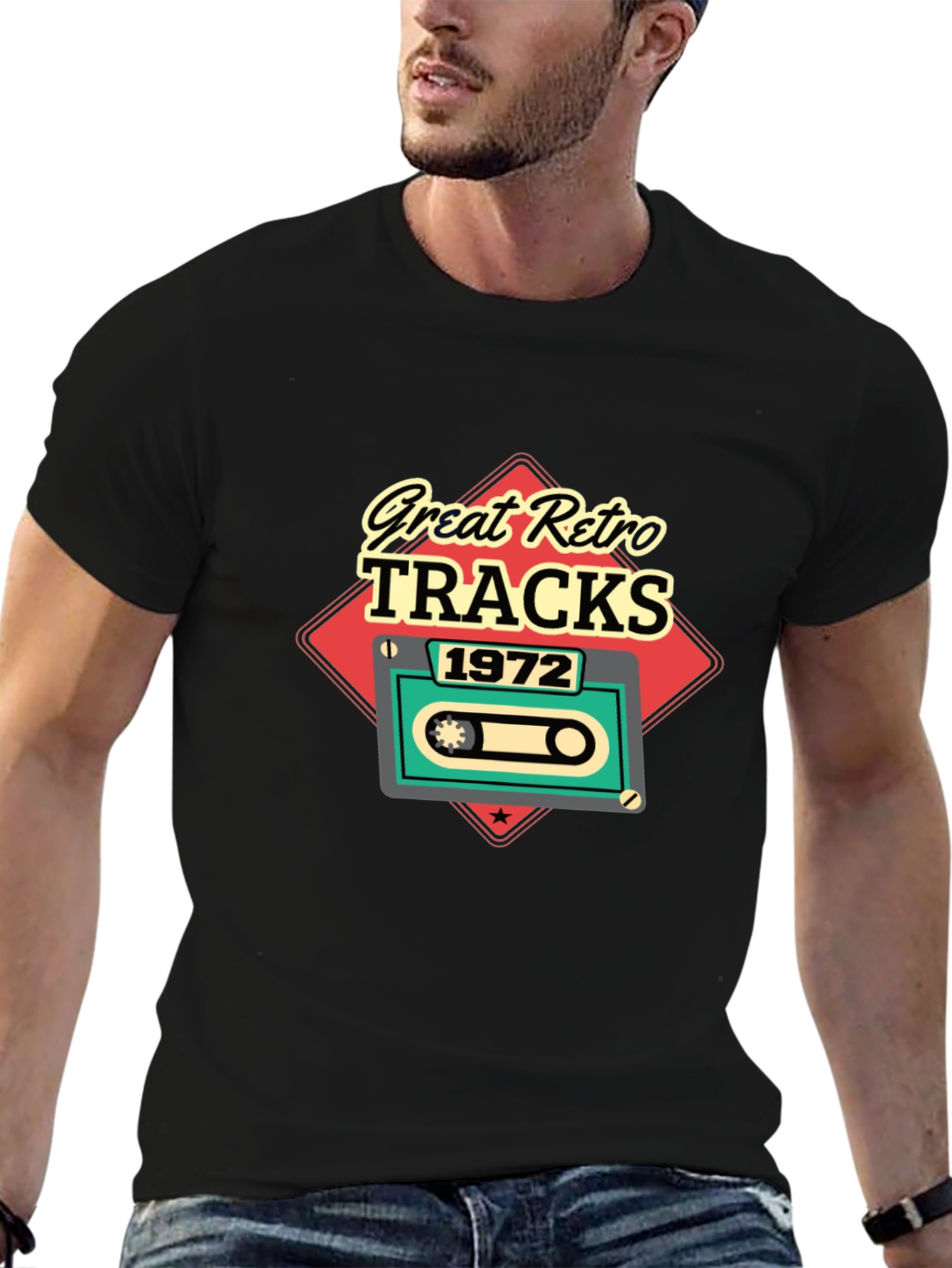 Great Retro Tracks 1972 Black T-Shirt