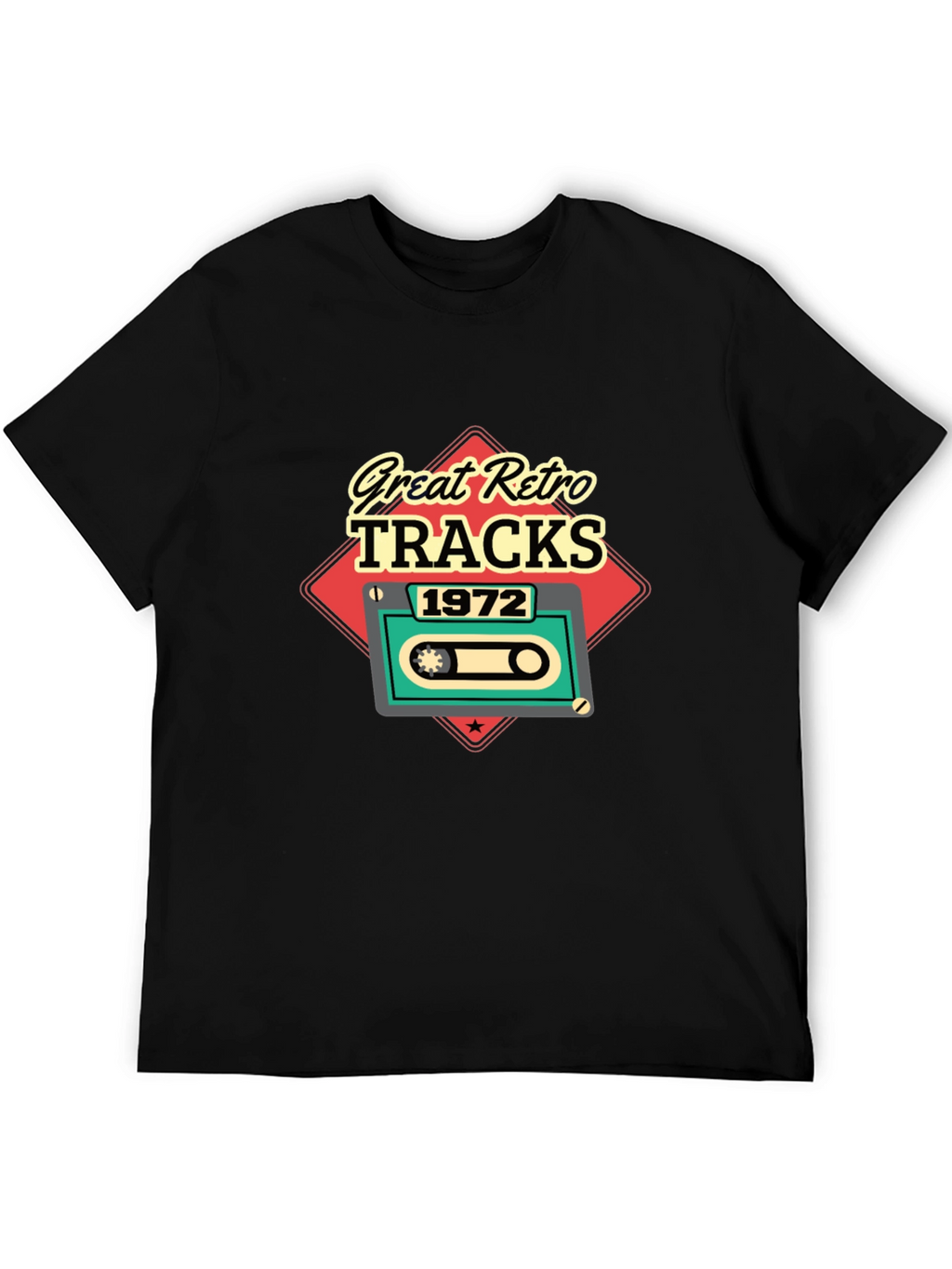 Great Retro Tracks 1972 Black T-Shirt