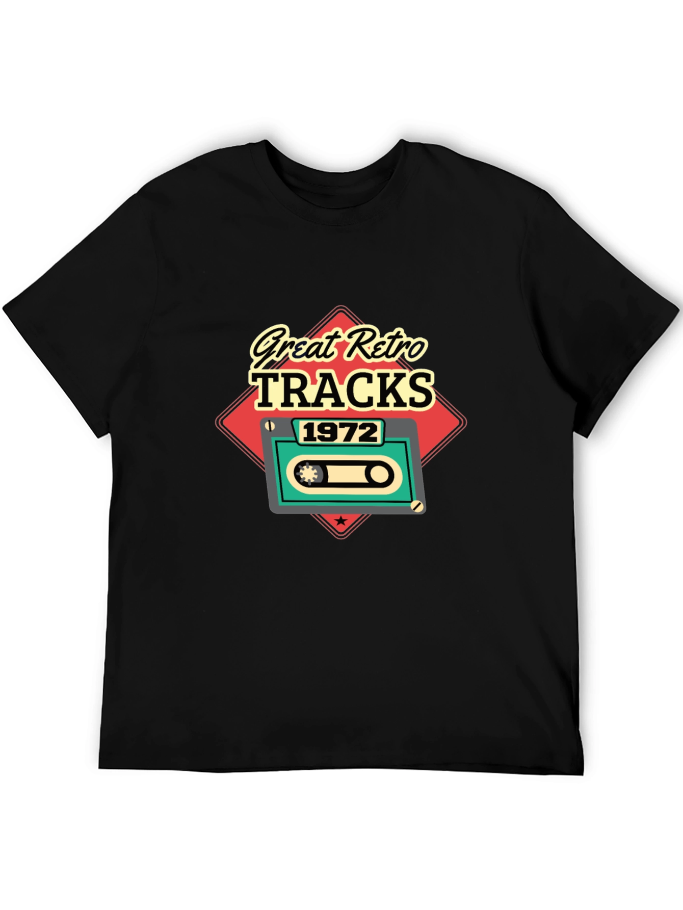 Great Retro Tracks 1972 Black T-Shirt