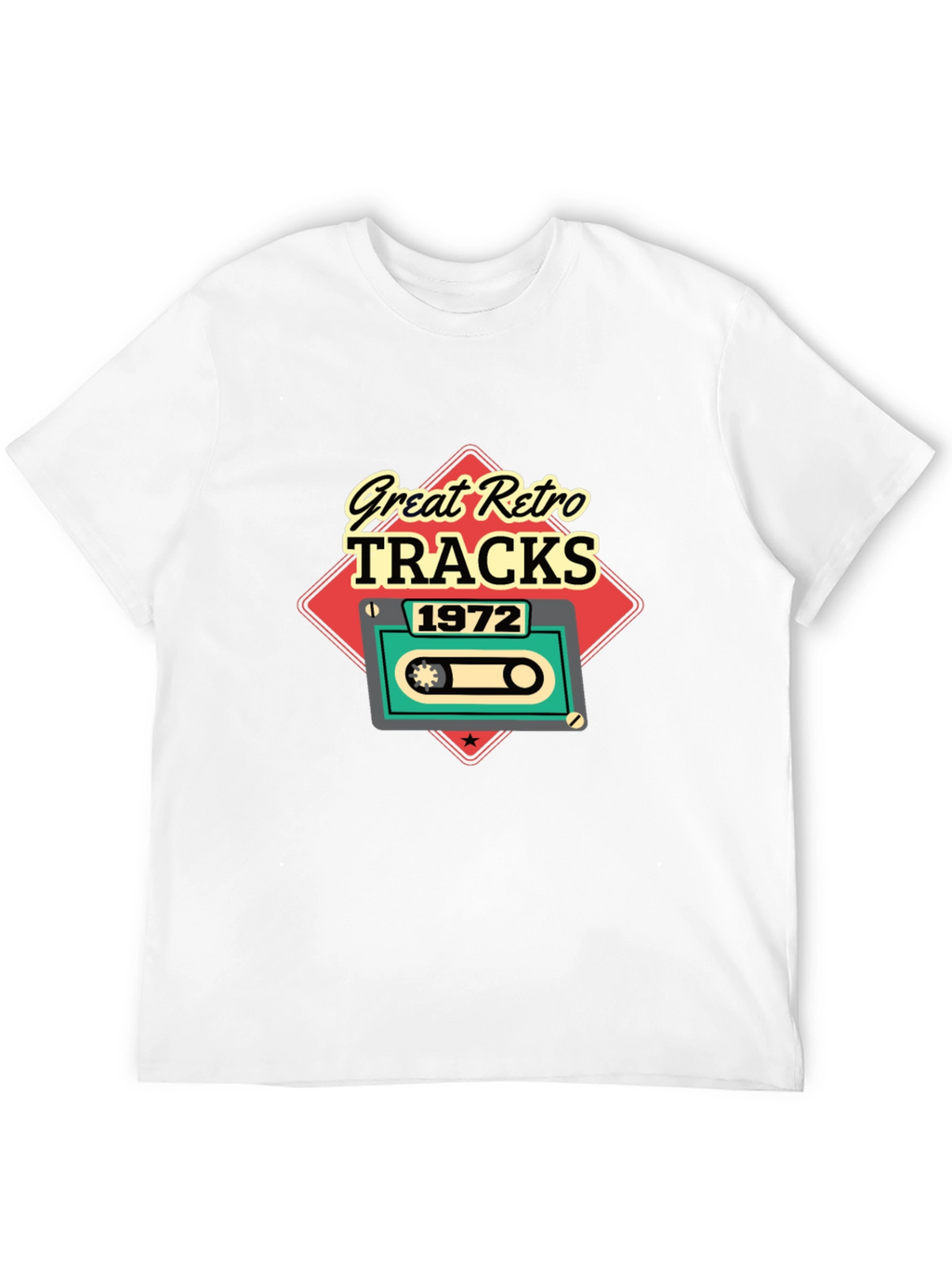 Great Retro Tracks 1972 Black T-Shirt