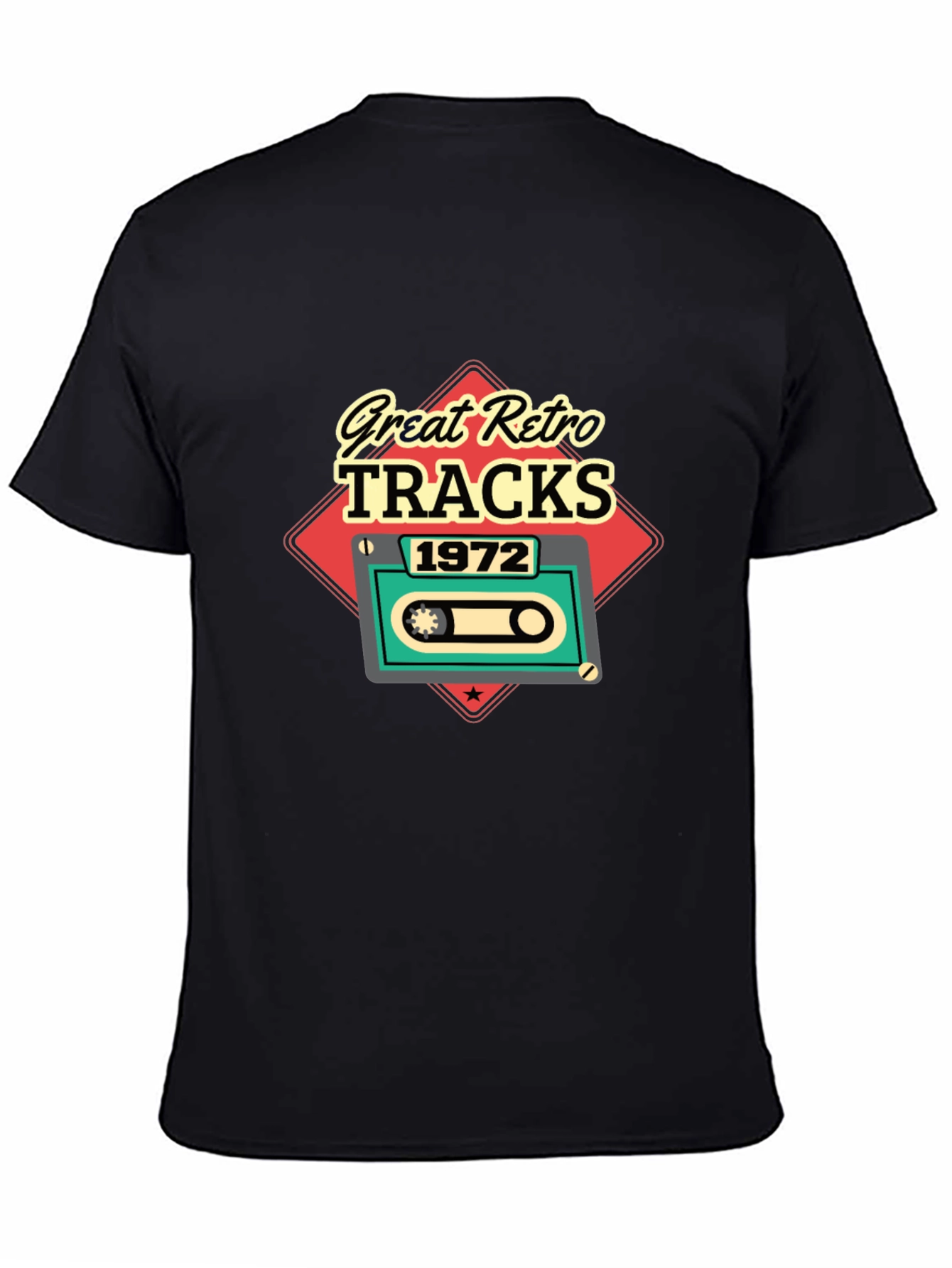 Great Retro Tracks 1972 Black T-Shirt