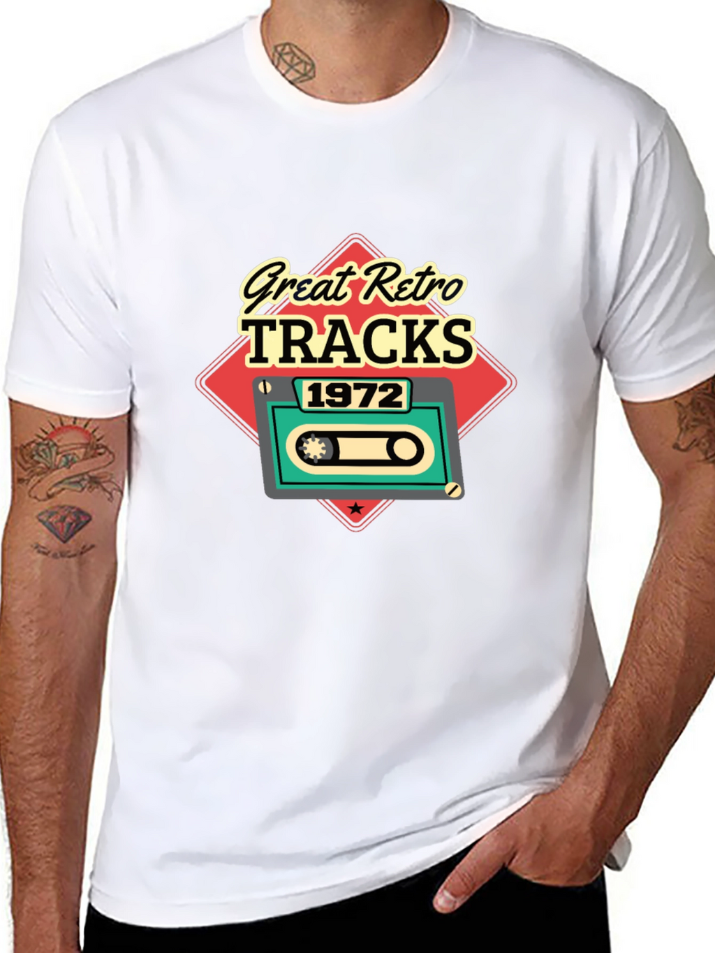 Great Retro Tracks 1972 Black T-Shirt