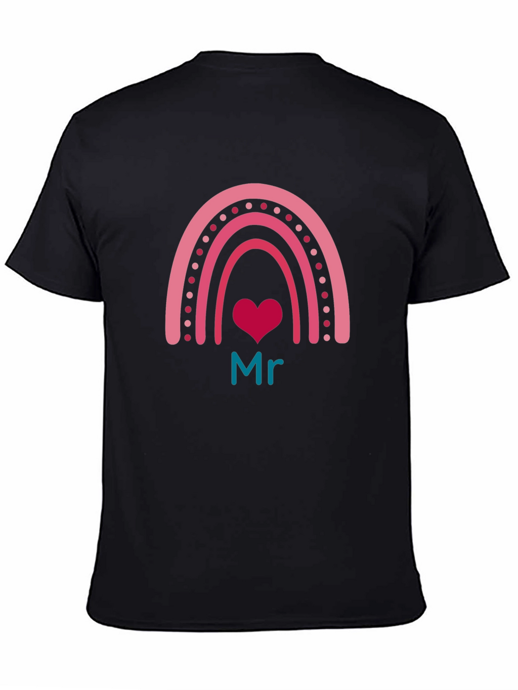 Mr Rainbow Heart Graphic Tee - Mens Black T-Shirt