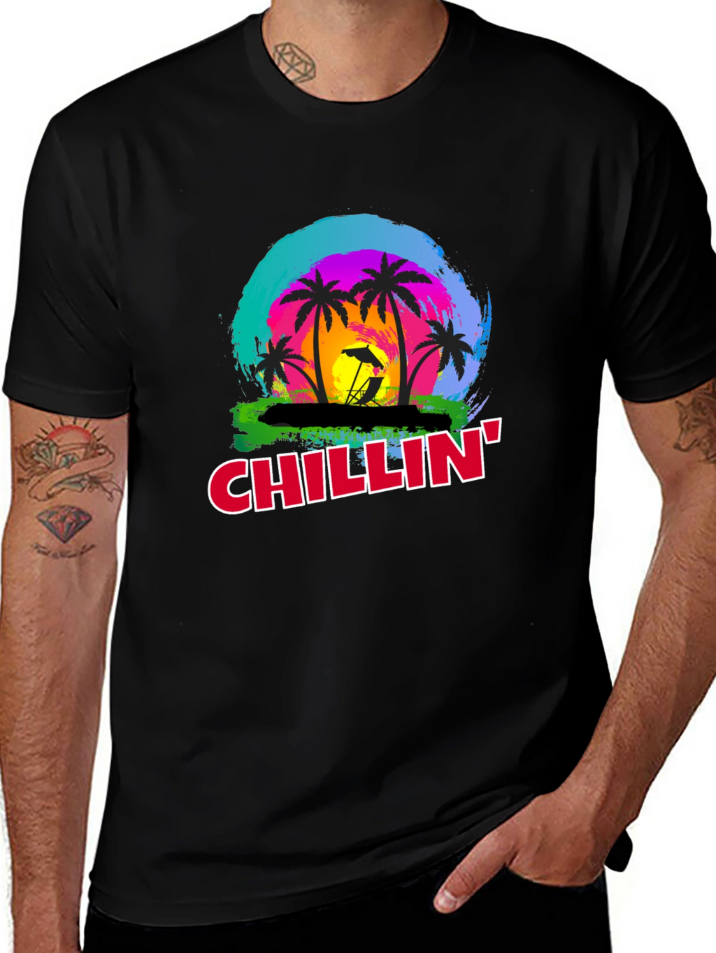 Chillin Palm Tree T-Shirt - Tropical Vibe