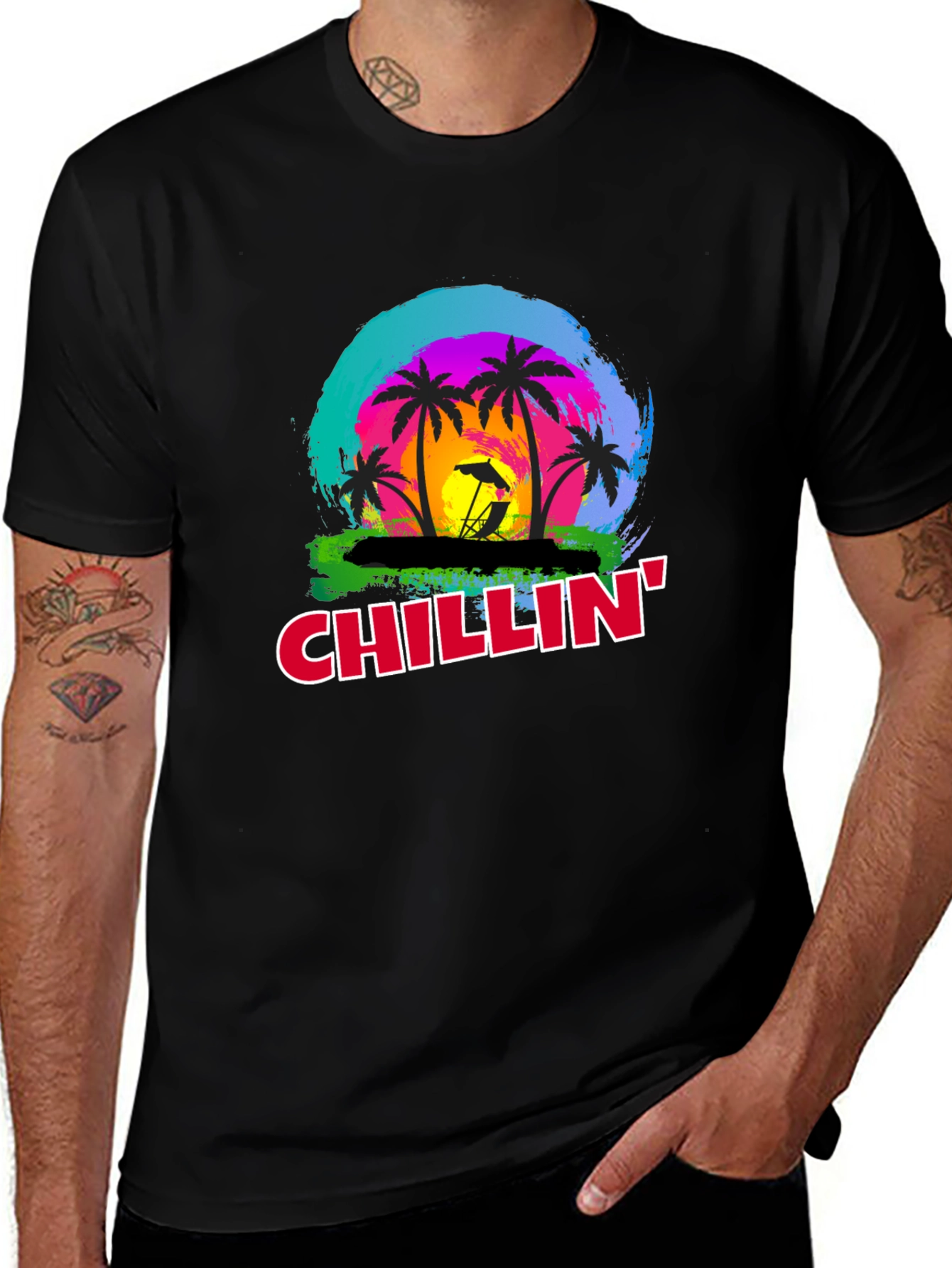 Chillin Palm Tree T-Shirt - Tropical Vibe