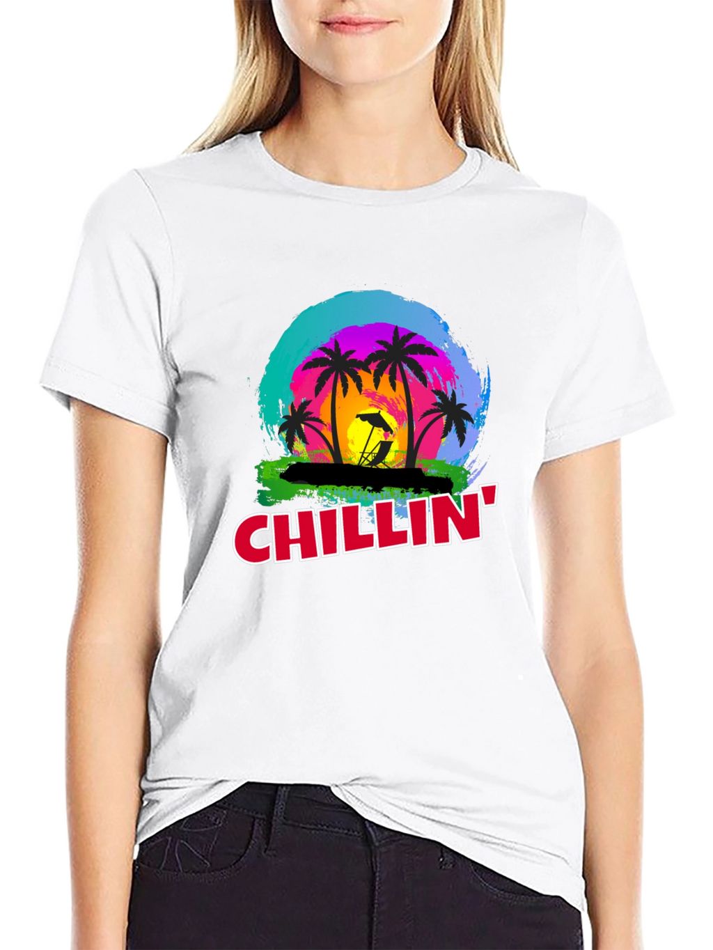 Chillin Palm Tree T-Shirt - Tropical Vibe
