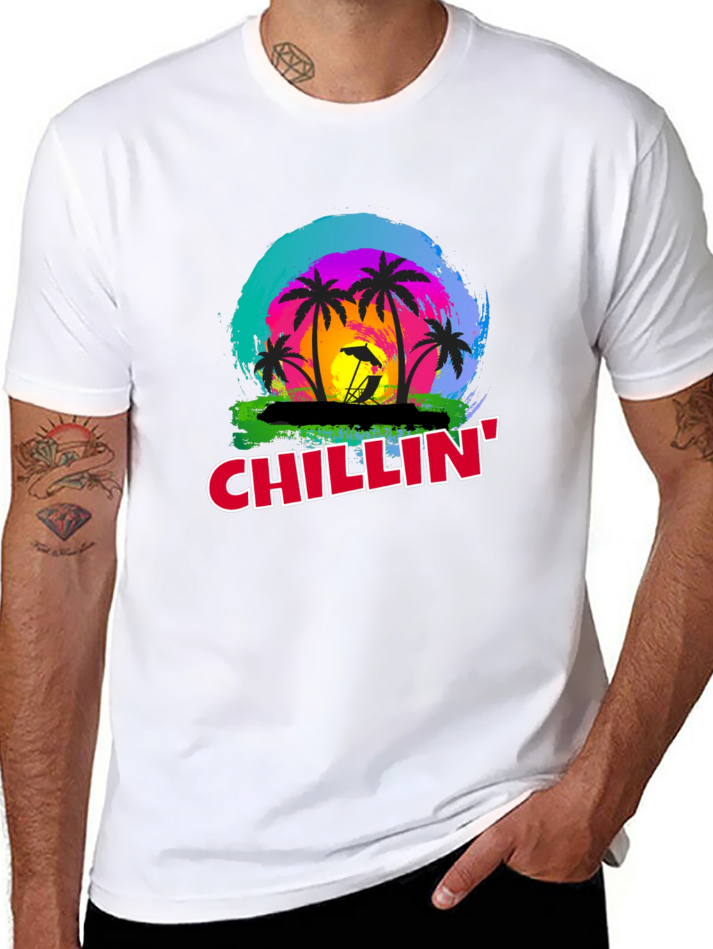 Chillin Palm Tree T-Shirt - Tropical Vibe