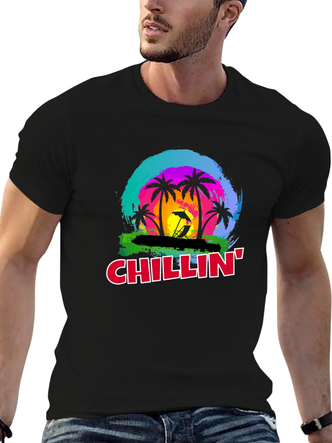 Chillin Palm Tree T-Shirt - Tropical Vibe