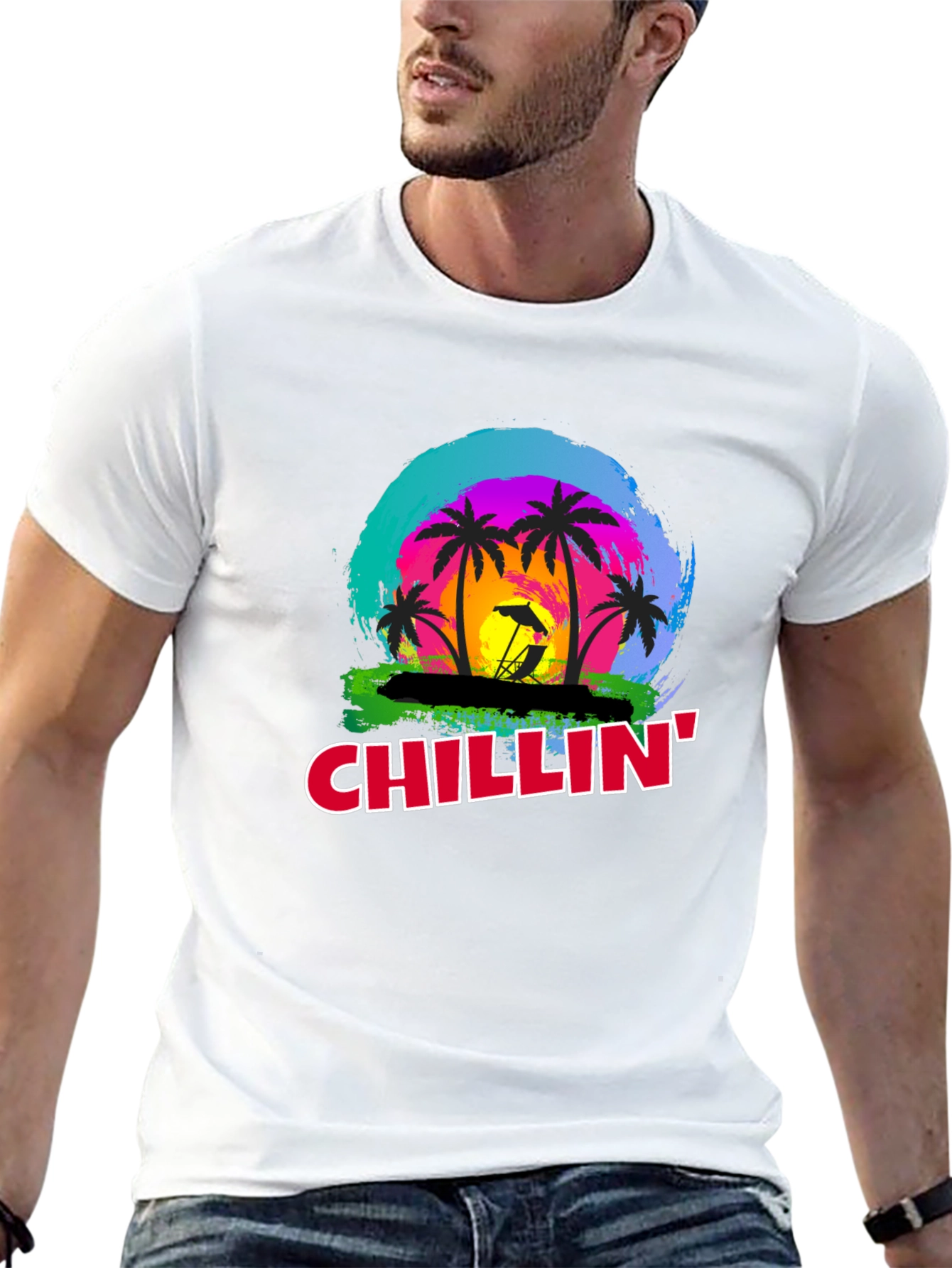 Chillin Palm Tree T-Shirt - Tropical Vibe