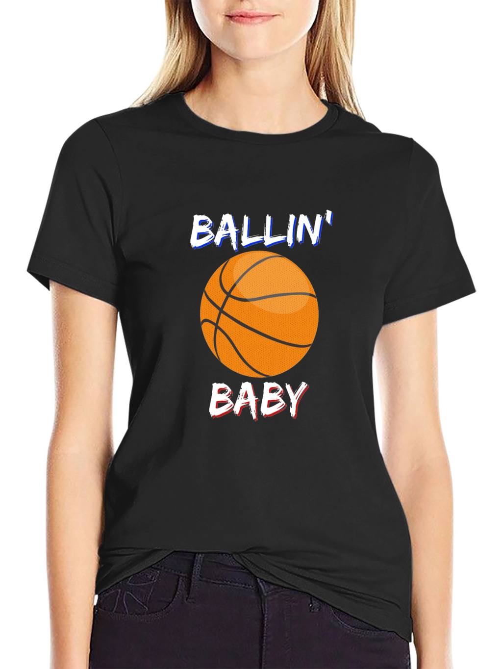 Ballin Baby Black Graphic T-Shirt