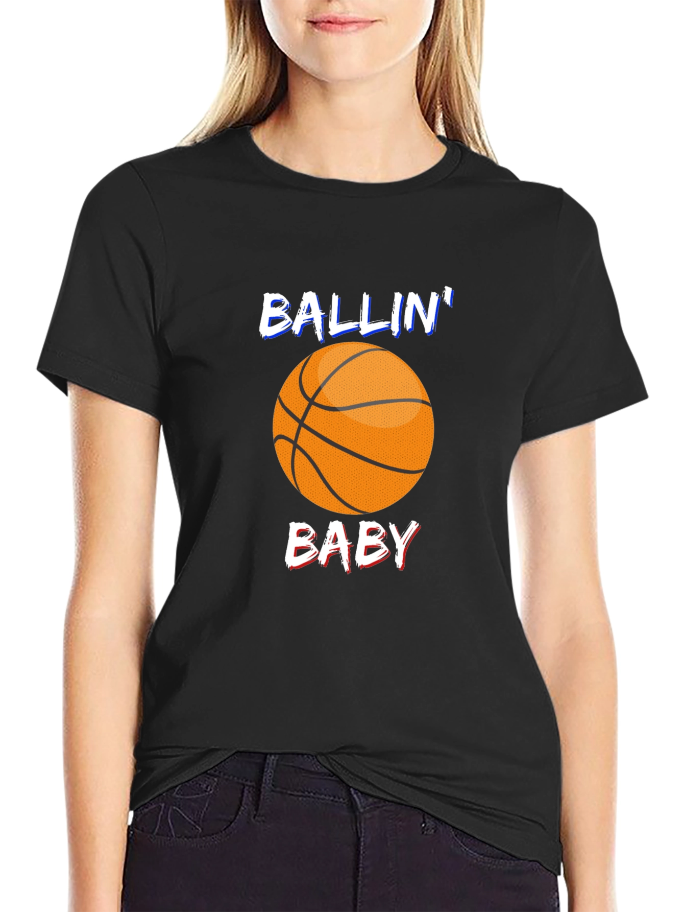 Ballin Baby Black Graphic T-Shirt