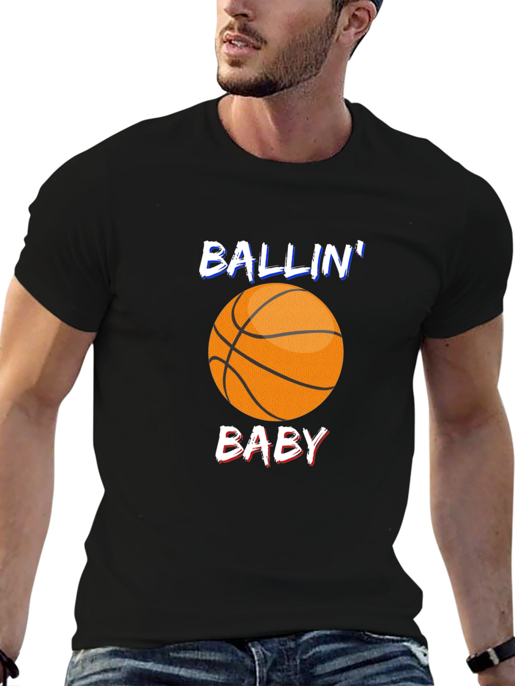 Ballin Baby Black Graphic T-Shirt