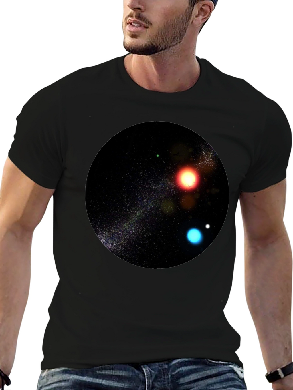 Galaxy Sphere Graphic Tee - Black
