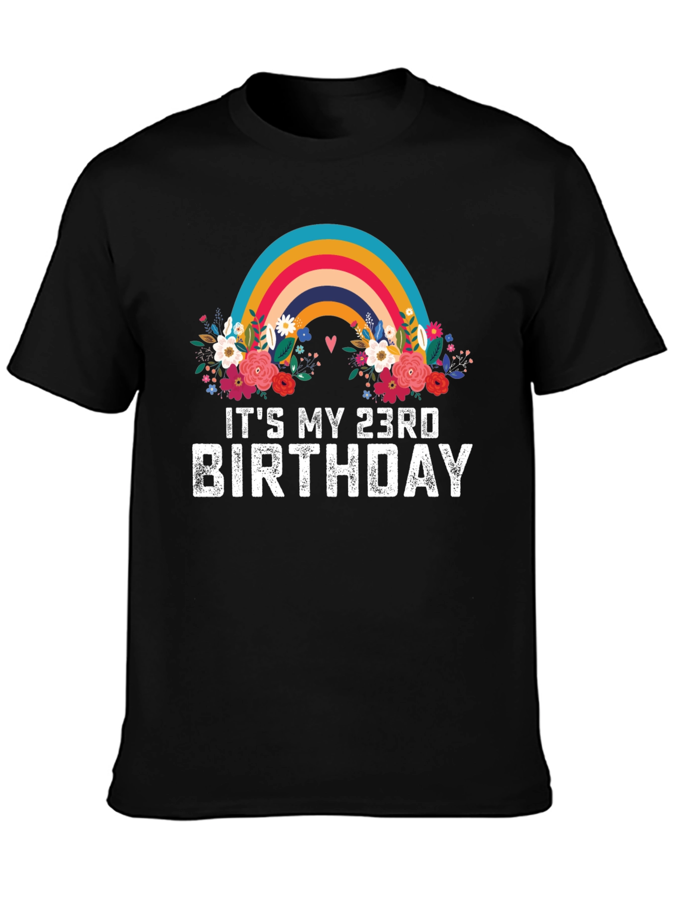 23rd Birthday Rainbow Floral T-Shirt