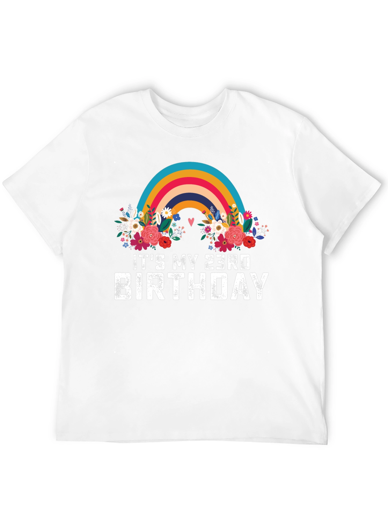 23rd Birthday Rainbow Floral T-Shirt