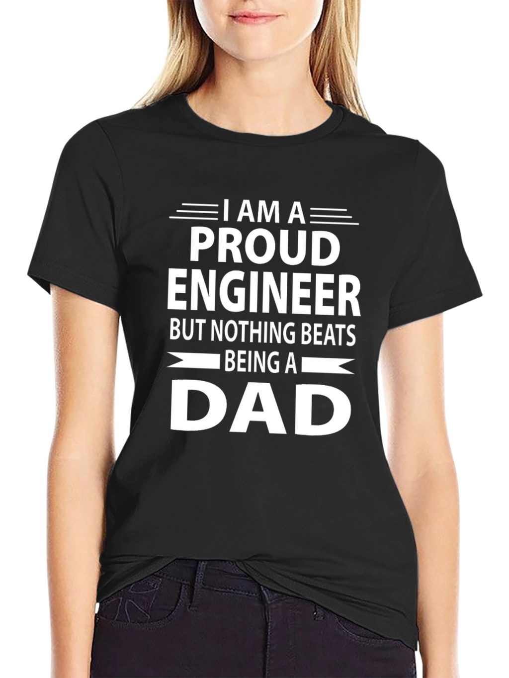 Proud Engineer Dad T-Shirt - Black