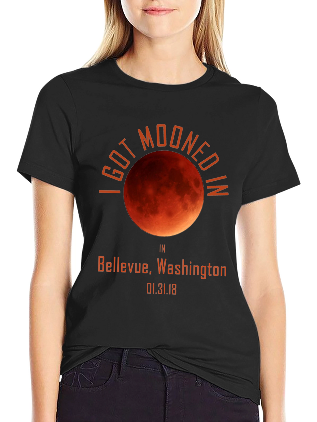 I Got Mooned in Bellevue T-Shirt Lunar Eclipse Souvenir