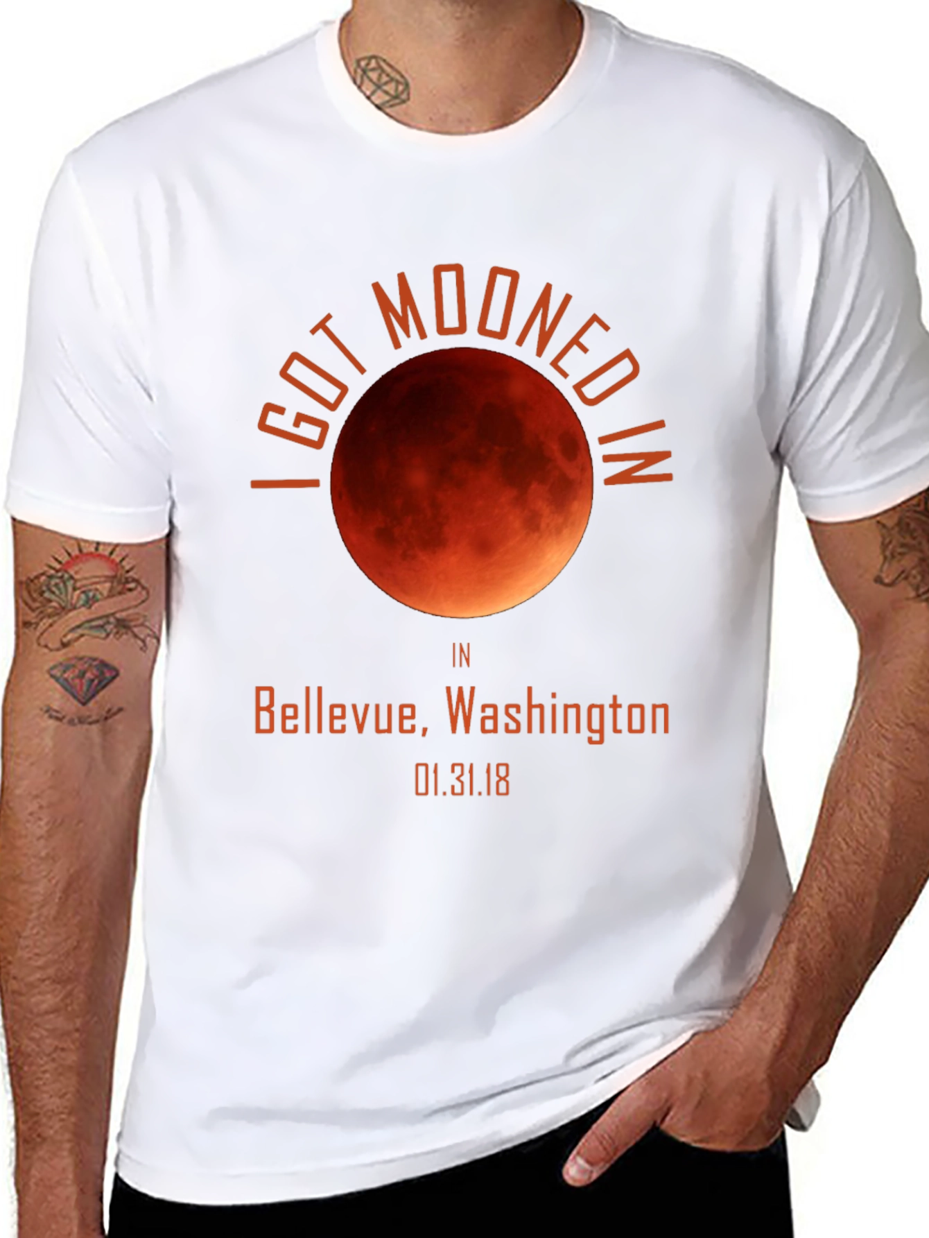 I Got Mooned in Bellevue T-Shirt Lunar Eclipse Souvenir