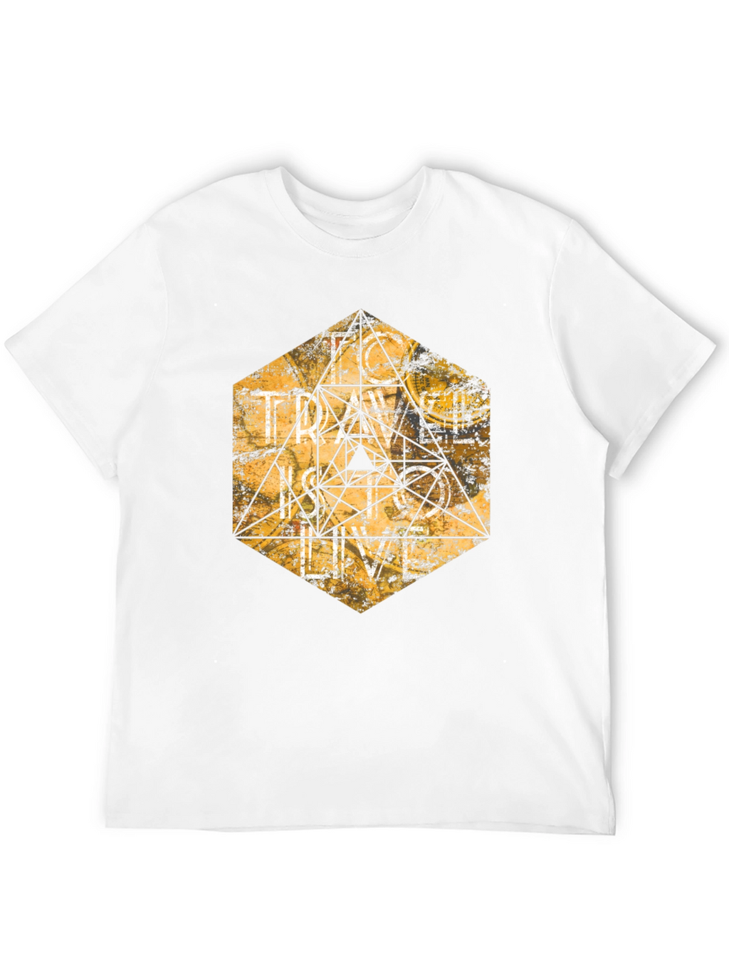 Geometric Graphic Tee - Black Cotton T-Shirt
